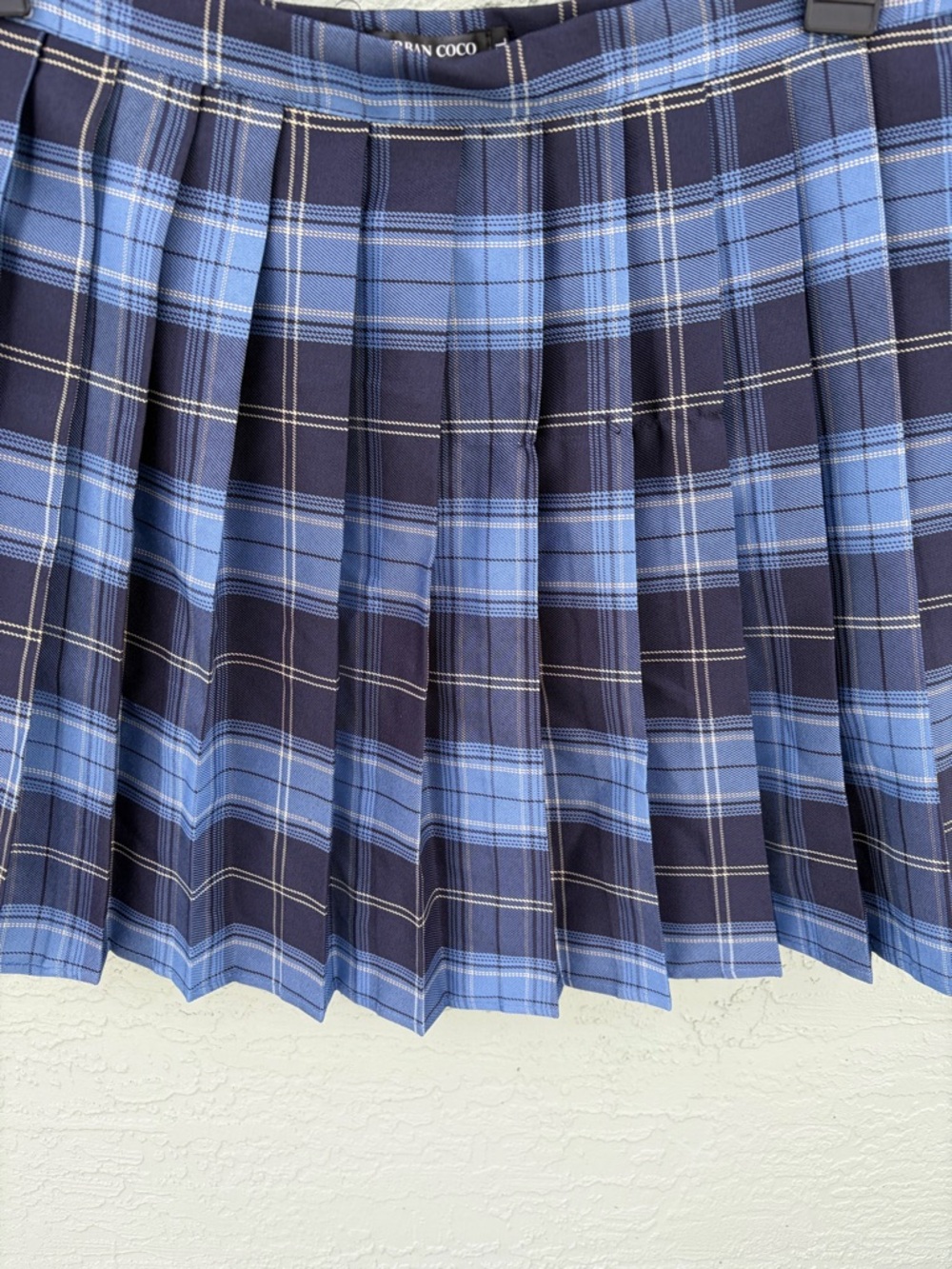 Urban CoCo Blue Plaid Pleated Mini Skirt - Picture 2 of 7
